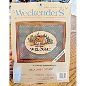 Weekenders Counted Cross Stitch "Welcome Cottage" Mat included NEW